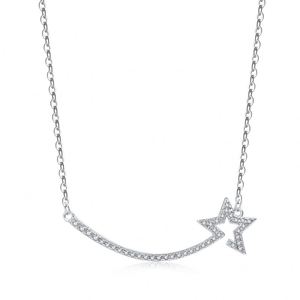 Collier en argent sterling 925 Dylam avec zircon cubique, bijoux pour petites filles, adolescentes et femmes, collier à maillons délicats - Product Image 1
