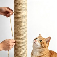 Rechange de griffoir en corde de sisal naturelle pour arbre à chat, pour chats d'intérieur