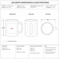Mug à café en céramique personnalisé, écologique, multicolores, vente en gros, mug à café en céramique personnalisé par sublimation avec logo