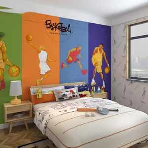 <span class=keywords><strong>Papier</strong></span> <span class=keywords><strong>peint</strong></span> mural de basket-ball populaire directement frotté pour la chambre de garçon - Product Image 3