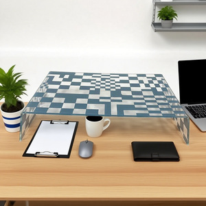 Acrylic <b>Desk</b> Organizer 37.5x25x7.5 Cm <b>Space</b> <b>Saving</b> Laptop Stand Home Office Workstation Table Top Riser - Product Image 1