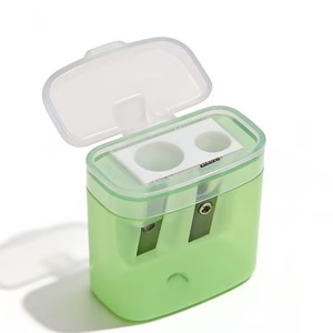 Sacapuntas Cuadrado de Doble Orificio con Contenedor de Almacenamiento, Sacapuntas Compacto de Mano para Niños, Material Escolar, Descuento Limitado - Product Image 4
