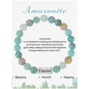 Pulsera de Acero Inoxidable Chapada en Oro con Cuentas Grabadas, Ágata y Cuarzo, <span class=keywords><strong>Nombre</strong></span> Personalizado, Joyería de Regalo Personalizada DIY - Product Image 5