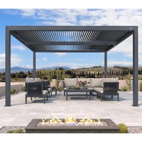 Vente en gros d'usine de pergola de jardin bioclimatique d'extérieur moderne à perche pergola de jardin à écran motorisé en aluminium