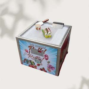 Macchina per gelato stir-fried con padella singola piatta da 45 cm per negozi di bubble tea - Product Image 4