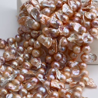 Perles d'eau douce naturelles de qualité AAAA, forme baroque flamboyante, 13-15 mm, violettes, perles en vrac entièrement percées pour la fabrication de bijoux