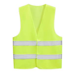 Gilet de sécurité réfléchissant vert avec deux bandes blanches pour usage professionnel, en fibre de polyester - Product Image 3
