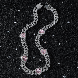 Nuevo Collar de Cadena con Diseño Simple de Corazones Empalmados, Estilo Hiphop Urbano, Collar de Cadena de Aleación para Hombre, Joyería al por Mayor, de Moda - Product Image 3