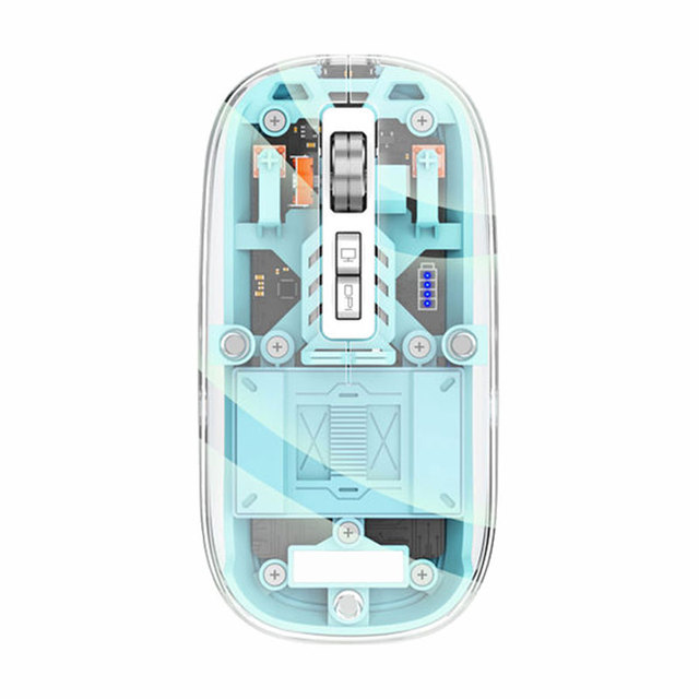 Jertech Mouse Factory Portable PC USB Computer Optical Mouse Transparent Mini Rechargeable Wireless Mouse