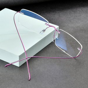 Borregls Không Có Vành Titan Kính Khung <span class=keywords><strong>Men</strong></span> <span class=keywords><strong>2025</strong></span> Thiết Kế Thương Hiệu Ultralight Không Khung Vuông Kính Mắt Phụ Nữ Kính Quang Học 85634 - Product Image 2