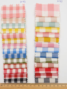 Stok tersedia serat mikro lembut katun poliester benang dicelup <span class=keywords><strong>Herringbone</strong></span> tenun kain kotak-kotak untuk pakaian musim panas - Product Image 3