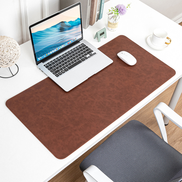 Vintage Crazy Horse Leather Customizable Rectangular Mouse Pad Extra-Large Non-Slip Computer Desk Mat Imitation Cowhide Gaming