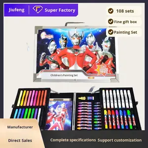 Set <span class=keywords><strong>di</strong></span> Cancelleria per Bambini da 108 Pezzi, Confezione Regalo con Design Ultraman e <span class=keywords><strong>Frozen</strong></span>, Penne ad Acquerello, Matite Colorate, Pastelli - Regalo Speciale <span class=keywords><strong>di</strong></span> Compleanno - Product Image 1