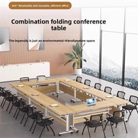 Table de conférence pliante multifonctionnelle moderne et combinaison de chaises Mobilier de bureau en bois pour la formation et les réunions