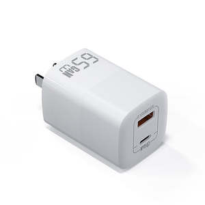 Chargeur GaN 65W USB C Mini Plug Double Sortie PD QC3.0 Charge Rapide Portable Prise EU US pour <span class=keywords><strong>iPhone</strong></span> MacBook Samsung Ordinateur Portable - Product Image 1