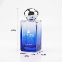 Flacon de parfum vide de style populaire, flacon de parfum personnalisé avec dégradé bleu, 30 ml, 50 ml, 100 ml, flacon de parfum avec boîte