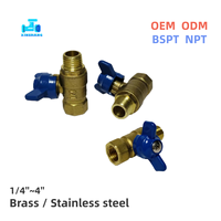 Vanne à boisseau sphérique femelle en laiton robuste/léger de 3/8'' OEM ODM, raccord de tuyauterie à visser pour gaz, eau, huile, accessoire de plomberie