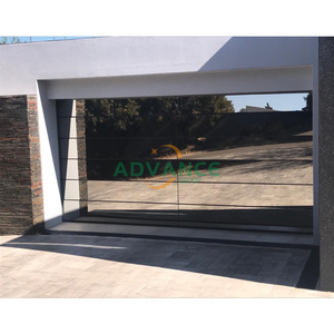 <span class=keywords><strong>Porte</strong></span> <span class=keywords><strong>sectionnelle</strong></span> en verre sans cadre à dessus arqué avec verre sablé pour une lumière douce et diffusée - Product Image 4
