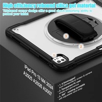 Étui pour iPad Pro 13 (2025) (2024) avec support PC+TPU+Silicone, anti-chute, support stable avec sangle de main rotative, design double couche