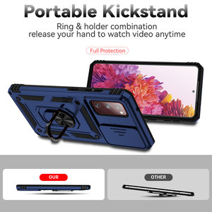 LeYi Cover posteriore Mobile con cursore supporto per anello di protezione per fotocamera custodia antiurto per telefono armatura per <span class=keywords><strong>Samsung</strong></span> s22 ultra A52 <span class=keywords><strong>A72</strong></span> 5G - Product Image 3