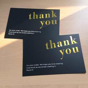 Tarjetas de Agradecimiento de Lujo 4x6 con Estampado Dorado y Logotipo Personalizado para Bodas, Pequeñas Empresas, Graduaciones, Funerales y Despedidas de Soltera - Product Image 1