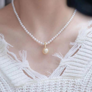 S925 Silver <b>Pendant</b> with 8-12mm Round Beads DIY <b>Pearl</b> Accessories Empty <b>Pendant</b> Buckle for Jade Necklace 31044 - Product Image 2