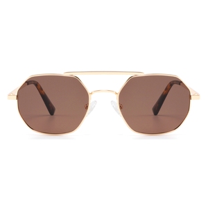 Gafas de Sol de Piloto Unisex, Montura Metálica, Lentes Degradados en Morado, 100% Protección UV, Estilo Rectangular, Protección Solar para Adultos - Product Image 6