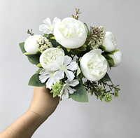 Fournisseur d'usine : Bouquet de pivoines artificielles Austin en soie, fausse fleur en soie pour bouquet de mariée, décoration intérieure, OEM ODM