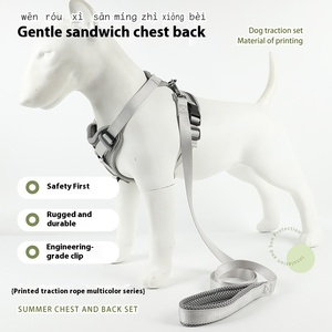 Small Medium-sized <strong>Dog</strong> Strap <strong>Harness</strong> Breathable Reflective Anti-Break Button Closure Chest Coat Vest Rope Made Polyester Nylon - Product Image 2