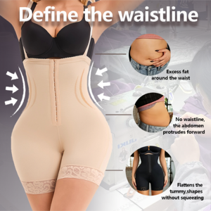Faja Moldeadora de Cuerpo de Gran Venta con Control de Abdomen y Levantamiento de Glúteos <span class=keywords><strong>3D</strong></span> para Mujer, Antideslizante, con Encaje y Silicona, 80% Nylon 20% Spandex - Product Image 3