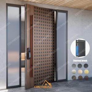 Porte d'entrée pivotante moderne en aluminium de luxe, porte d'entrée principale de villa personnalisée - Product Image 4