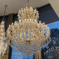 Lustre en cristal Maria Theresa sur mesure, extra large, pour villa, hôtel de luxe, mariage, lustre doré en cristal, luminaire suspendu