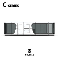 Maison conteneur modulaire type capsule spatiale, Tiny House, design postmoderne, options OEM personnalisées pour hôtels, bureaux, bâtiments et cuisines