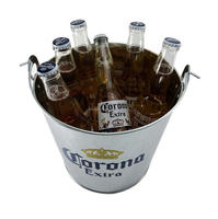 Seau à glace en métal galvanisé mat personnalisé de 5 L, seau en tôle pour la bière