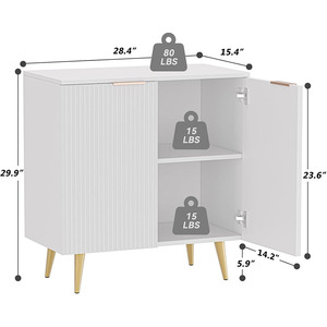 Table console en bois multifonctionnelle Credenza Accent Cabinet Sideboard avec finition peinte à la bombe pour <span class=keywords><strong>buffet</strong></span> ou rangement à la maison - Product Image 6