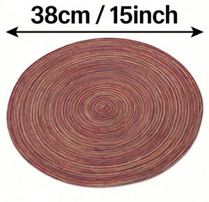 <span class=keywords><strong>Set</strong></span> di 4 <span class=keywords><strong>Tovagliette</strong></span> Rotonde Ecologiche in Poliestere Intrecciato 38cm (15 pollici) Moderne e Texturizzate per Cene Eleganti e Arredamento Casa - Product Image 3