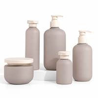 Bouteille de lotion ronde Boston mate de 100, 200, 300, 500 ml avec pompe distributrice, étiquette personnalisée, bouteille de shampoing et d'après-shampoing en HDPE