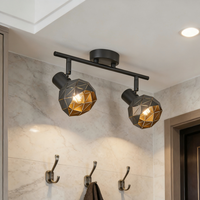 Plafonnier moderne E14 au design géométrique, lampe de plafond noire pour la décoration de la maison, cuisine, couloir, salon