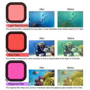 Takenoken Lot de <span class=keywords><strong>3</strong></span> Magenta <span class=keywords><strong>Rouge</strong></span> pour Gopro 10/9/8 Boîtier étanche Filtres d'objectif de plongée Accessoires de caméra vidéo pour l'action - Product Image 4