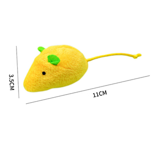 Venta al por mayor Mini juguetes de juego divertidos para gatos Ratón de peluche atraer juguetes de peluche amarillo gato masticar hierba gatera ratones de juguete - Product Image 5