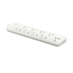 Tira de alimentación universal de 4 salidas, 3 puertos USB con interruptor separado de seguridad para niños, luz indicadora, protección contra sobrecarga - Product Image 3