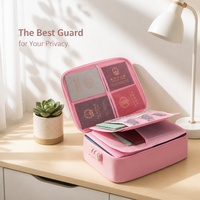 Boîte de rangement ignifuge pour documents, organiseur de fichiers portable avec pochettes en filet à anneaux, poignée et fermeture éclair