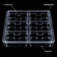 Barquettes antistatiques personnalisées en PET de 5 mm pour l'emballage de pièces électroniques grand public et automobiles, usage industriel, sur mesure