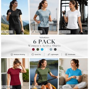 T-shirts de sport pour femmes à manches courtes, séchage rapide, coupe ajustée, col rond, pour tennis, yoga, course à pied, couleur unie, polyester - Product Image 2