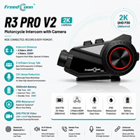 Système de communication pour moto FreedConn R3 PRO V2 avec caméra 2K, enregistreur vidéo, casque Bluetooth, interphone pour moto