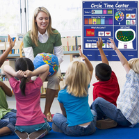 Tabla de Bolsillos Educativa para Niños, Centro de Aprendizaje Circular, para Preescolar, Educación en el Hogar, Enseñanza en el Aula