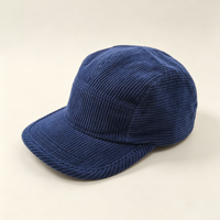 Casquette de camping vintage à 5 panneaux, vierge, en velours côtelé, non structurée, à visière plate, avec logo personnalisé, pour sports de plein air et hiver, Topi Gorras