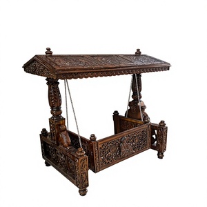 Luxury Wooden Baby Cradle <b>Swing</b> UK Hand-Carved Wooden Maharaja Baby Cradle Baby Shower Decorative Wooden Palna <b>Swing</b> Australia - Product Image 4