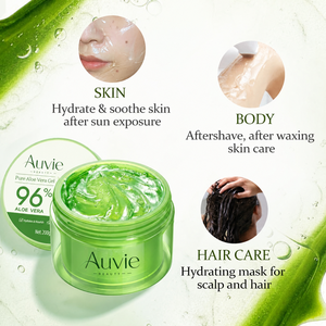 Gel de <span class=keywords><strong>Aloe</strong></span> <span class=keywords><strong>Vera</strong></span> Orgánico OEM 96%, Hidratante, Calmante, Blanqueador, Cuidado de la Piel para Rostro, Cuerpo, Cuero Cabelludo y Cabello, Protección Solar a Base de Plantas, 200g - Product Image 2