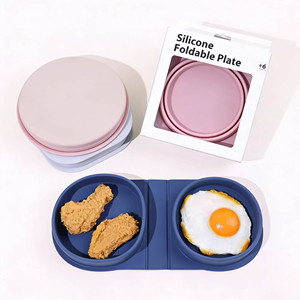 Nouveau produit 2026 : Assiette bébé pliable en silicone sans BPA, réutilisable, portable, compatible micro-ondes, design livre - Product Image 1